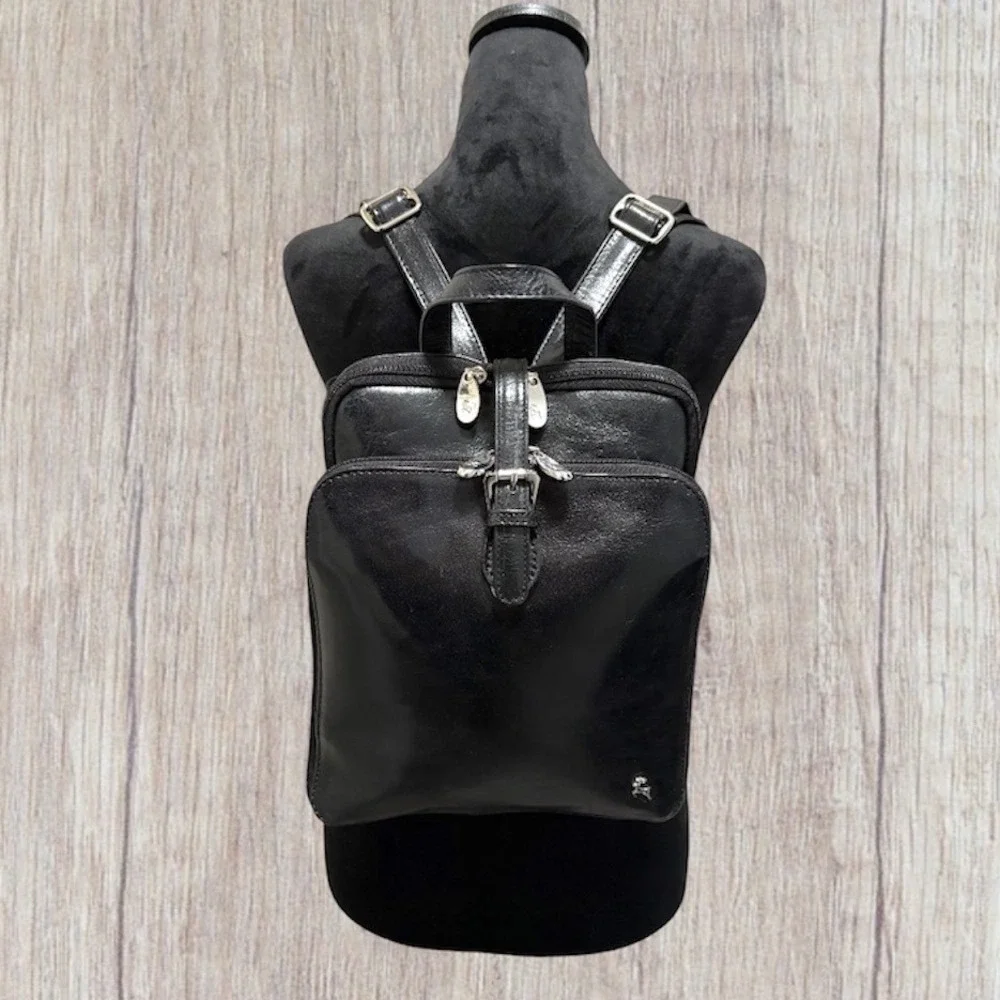 designer leather backpack mens Men's Luxury Brown Tory Burch Women's Emerson boho_peace_patience Color:Green Folk Pattern It achieves the perfect